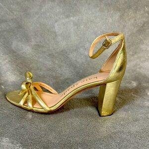 Kate Spade Metallic Gold Block Heel Sandals